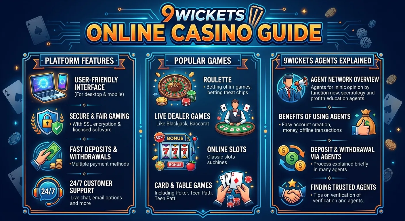 9Wickets Online Casino Guide: Platform Features, Games, and 9Wickets Agents Explained